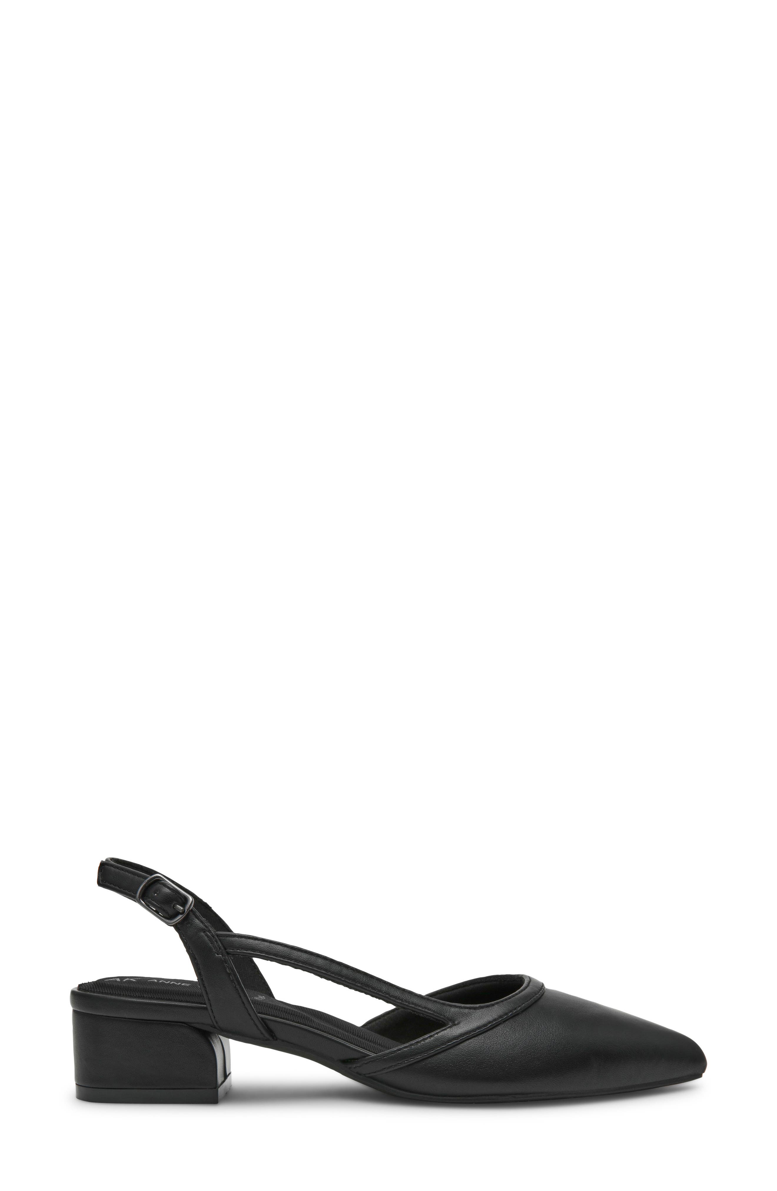 Anne Klein Untie Slingback Block Heel Pump, Alternate, color, Black Pu