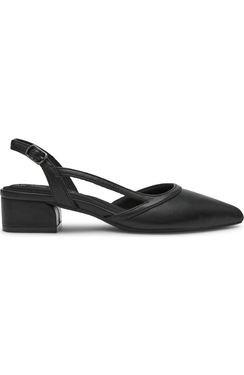 Anne Klein Untie Slingback Block Heel Pump, Alternate, color, Black Pu
