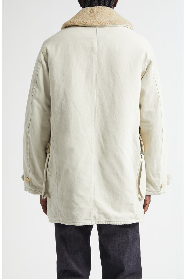 Winfield Field Coat with Genuine Shearling Collar, Alternate, color, OFF WHITE