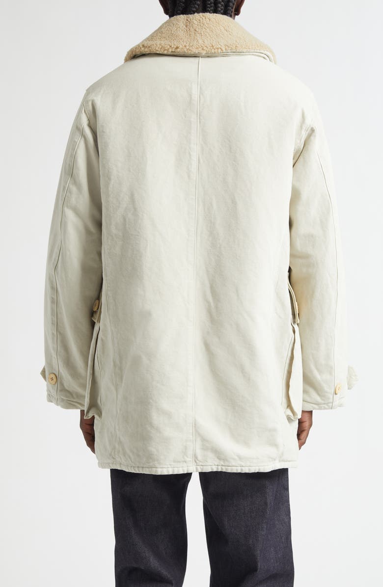 VISVIM Winfield Field Coat with Genuine Shearling Collar, Alternate, color, Off White