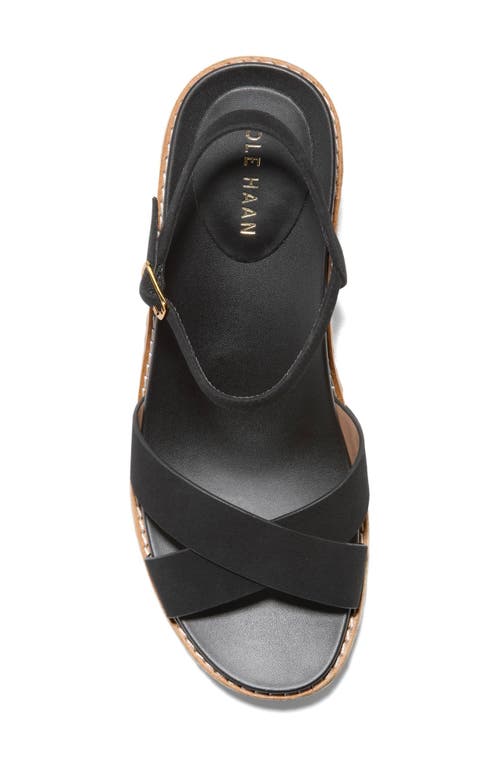 Cole Haan Silvee Espadrille Wedge Sandal In Black Suede