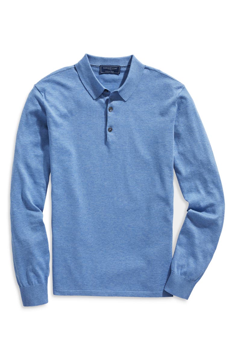 vineyard vines Long Sleeve Sea Island Cotton Polo Shirt, Main, color, 