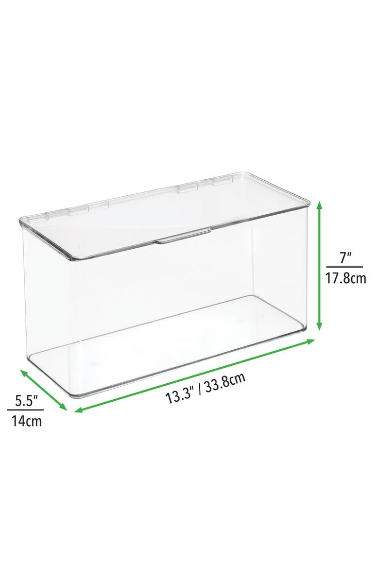 mDesign Plastic Playroom/Gaming Organizer Bin Box with Hinged Lid, 8 Pack - Clear, Alternate, color, Clear