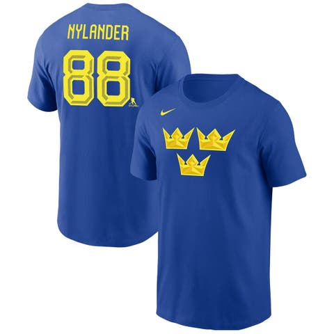 Men's Nike William Nylander Royal Sweden Hockey 2026 Name & Number T-Shirt