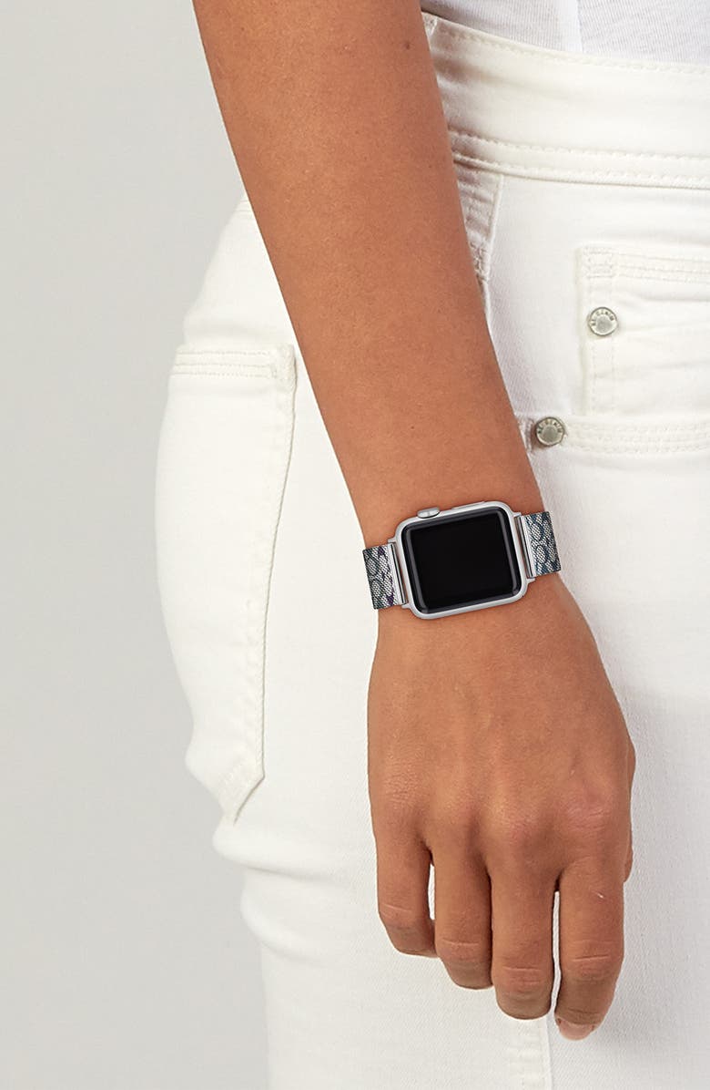 COACH 20mm Mesh Apple Watch<sup>®</sup> Watchband, Alternate, color, Blue