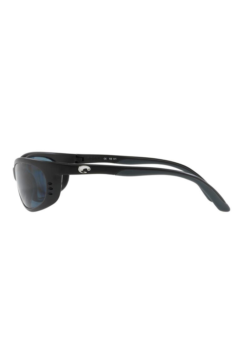 61mm Polarized Wraparound Sunglasses, Alternate, color, MATTE BLACK