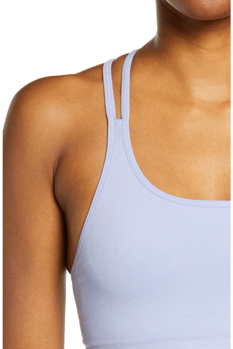 Seamless Strappy Sports Bra, Alternate, color, BLUE THISTLE