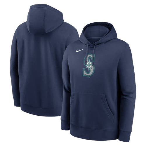 Nike Navy Seattle Mariners Logo Club Fleece Pullover Hoodie