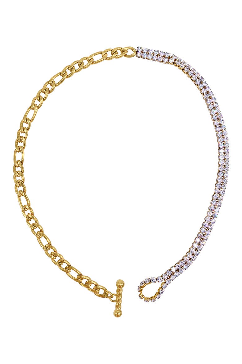 Water Resistant Half-and-Half Figaro Chain Necklace, Alternate, color, YELLOW