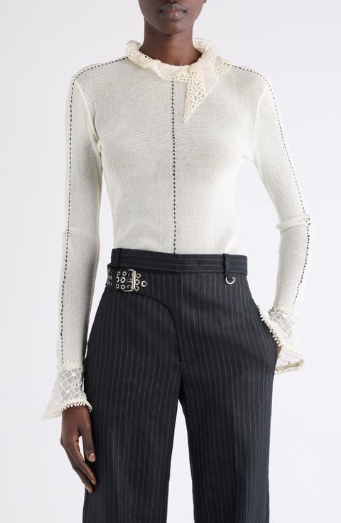 Sarah Embroidered Mesh Top