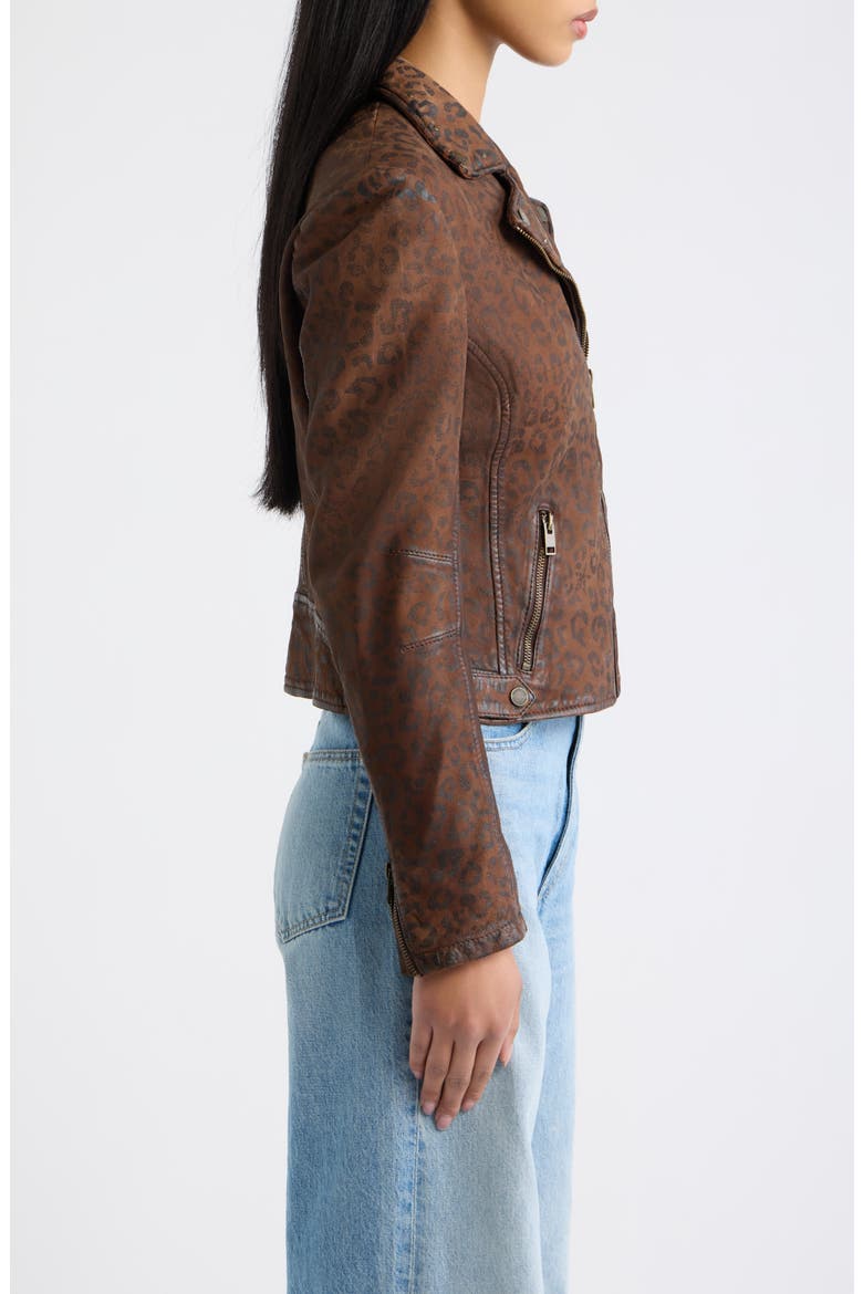 Nyxa RF Leopard Print Suede Leather Jacket, Alternate, color, WHISKEY