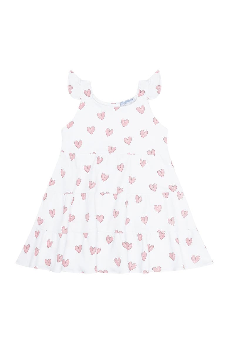 Pink Heart Print Ruffle Dress - Toddler & Little Kid, Alternate, color, Pink