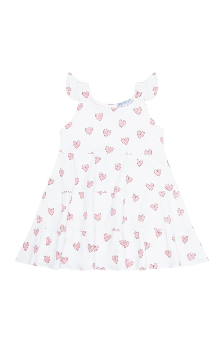 Nellapima Pink Heart Print Ruffle Dress - Toddler & Little Kid, Alternate, color, Pink