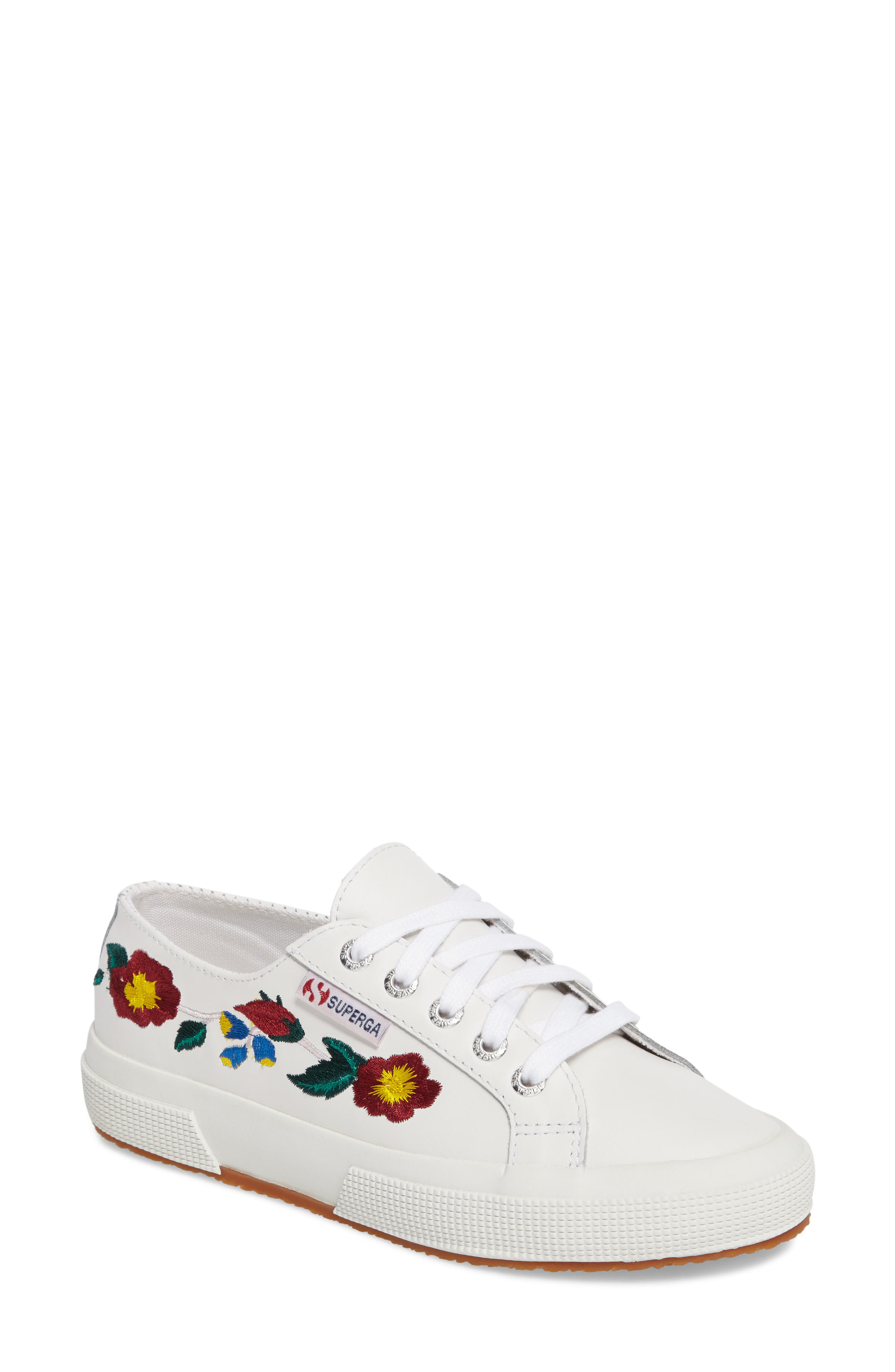 2750 Embroidered Sneaker, Main, color, WHITE