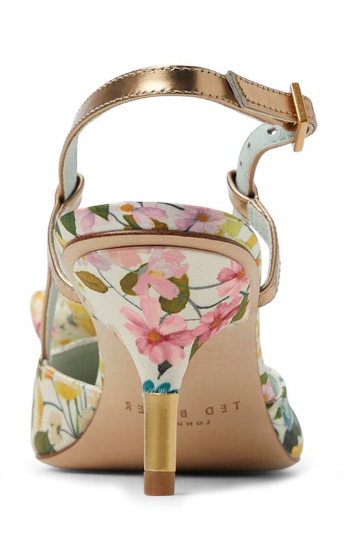 Ted Baker London Romy Pointed Toe Slingback Pump In White Floral