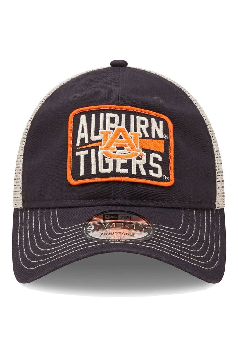 Men's New Era Navy/Natural Auburn Tigers Devoted 9TWENTY Adjustable Hat, Alternate, color, Navy