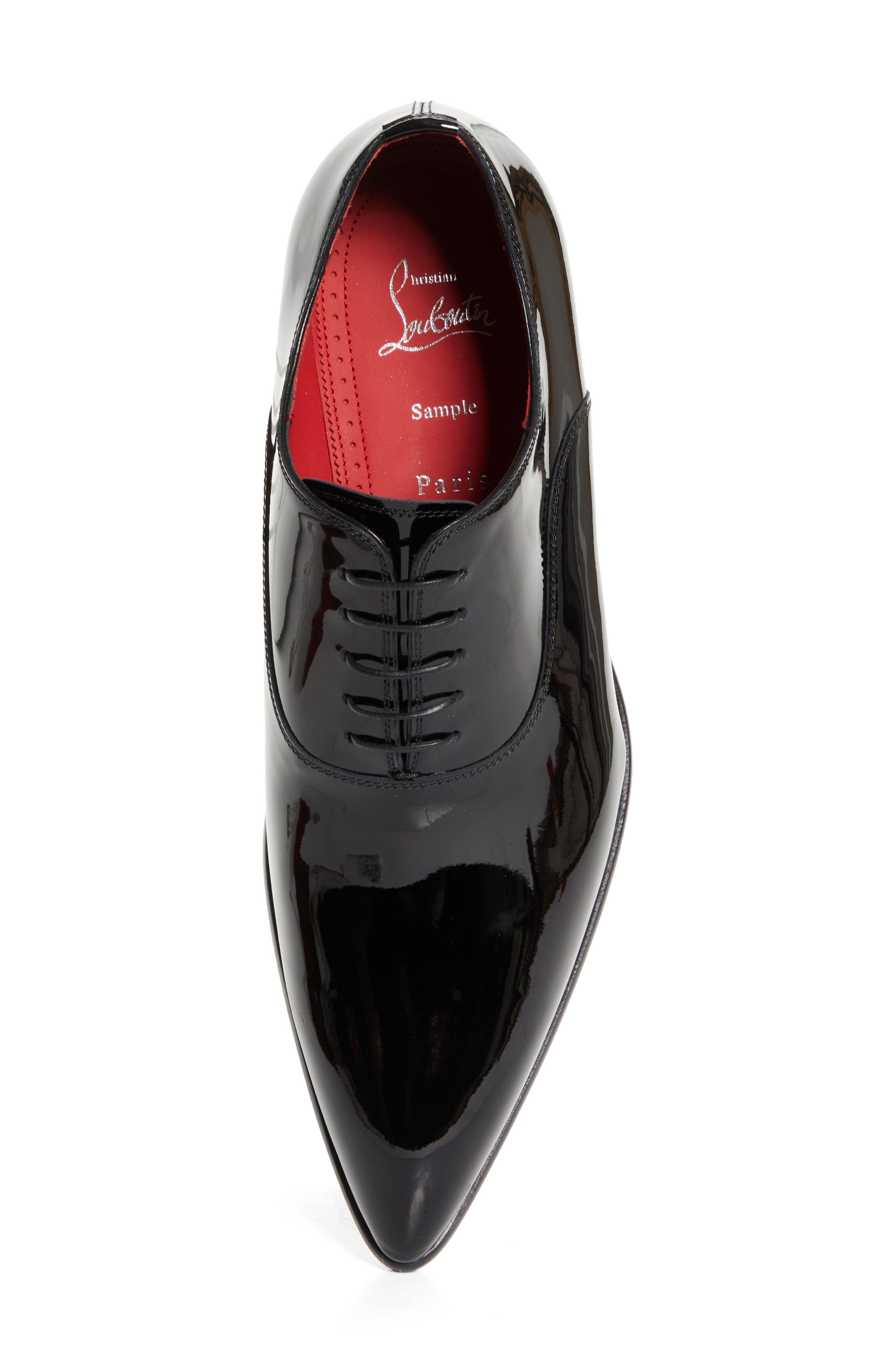 Christian Louboutin Pelvis Pointed Toe Oxford, Alternate, color, Black/ Lin Loubi