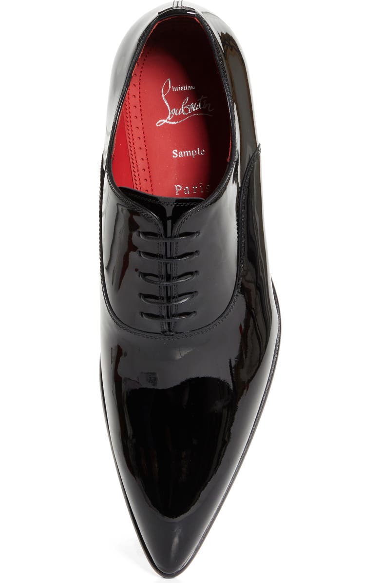 Christian Louboutin Pelvis Pointed Toe Oxford, Alternate, color, Black/ Lin Loubi