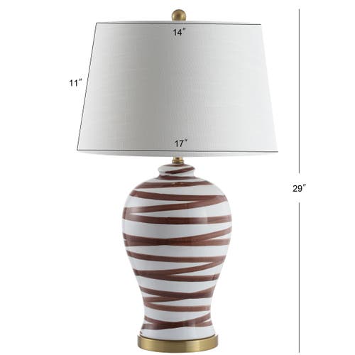 Jonathan Y Joelie 29in Ceramic Led Table Lamp In Brown/white