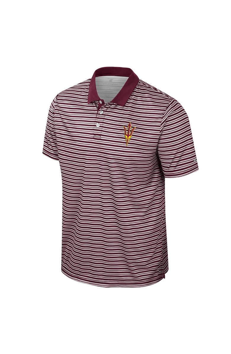 COLOSSEUM Men's Colosseum Maroon Arizona State Sun Devils Striped Polo, Alternate, color, 