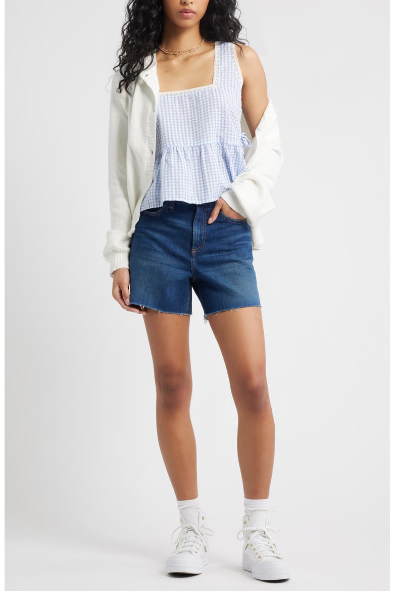 Gingham Side Tie Tank, Alternate, color, BLUE HELENA GINGHAM