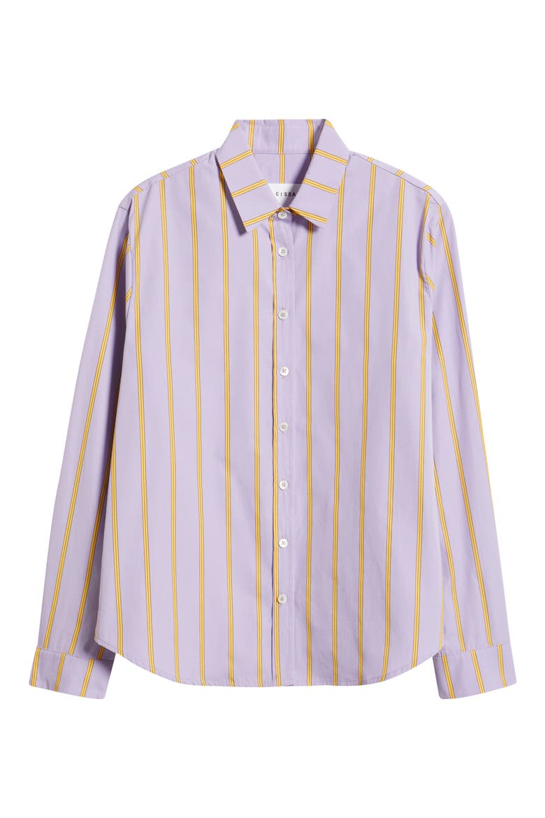 Slim Fit Stripe Cotton Button-Up Shirt, Alternate, color, PLUMLINE STRIPE