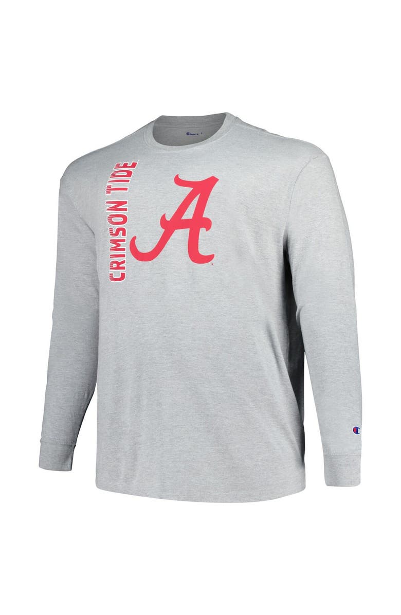 Champion Men's Champion Heather Gray Alabama Crimson Tide Big & Tall Mascot Long Sleeve T-Shirt, Alternate, color, 
