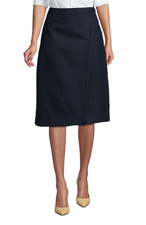School Uniform  Solid A-line Skirt Below the Knee