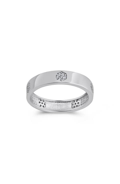 Cubic Zirconia Station Band Ring
