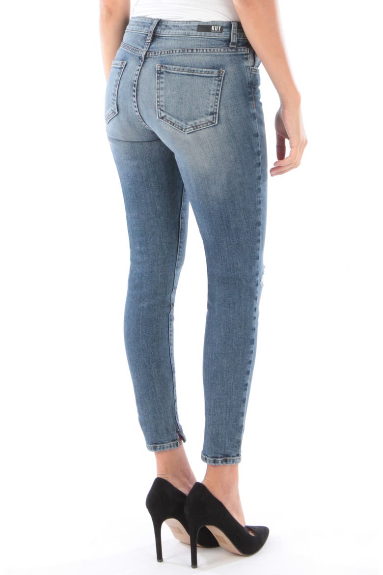 Donna Ripped High Waist Ankle Skinny Jeans, Alternate, color, INTERESTED