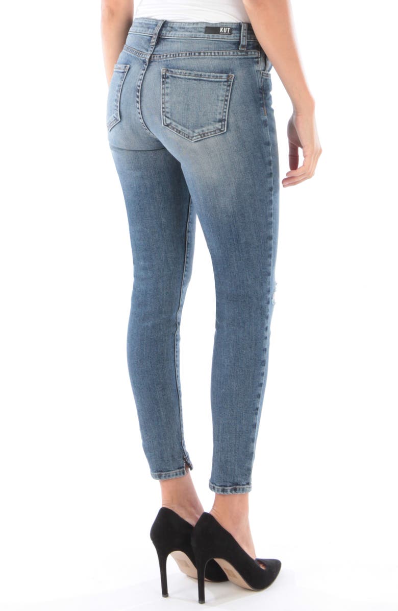 KUT from the Kloth Donna Ripped High Waist Ankle Skinny Jeans, Alternate, color, 