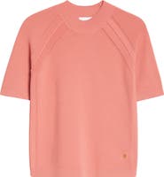 St. John Collection Fine Gauge Engineered Short Sleeve Sweater