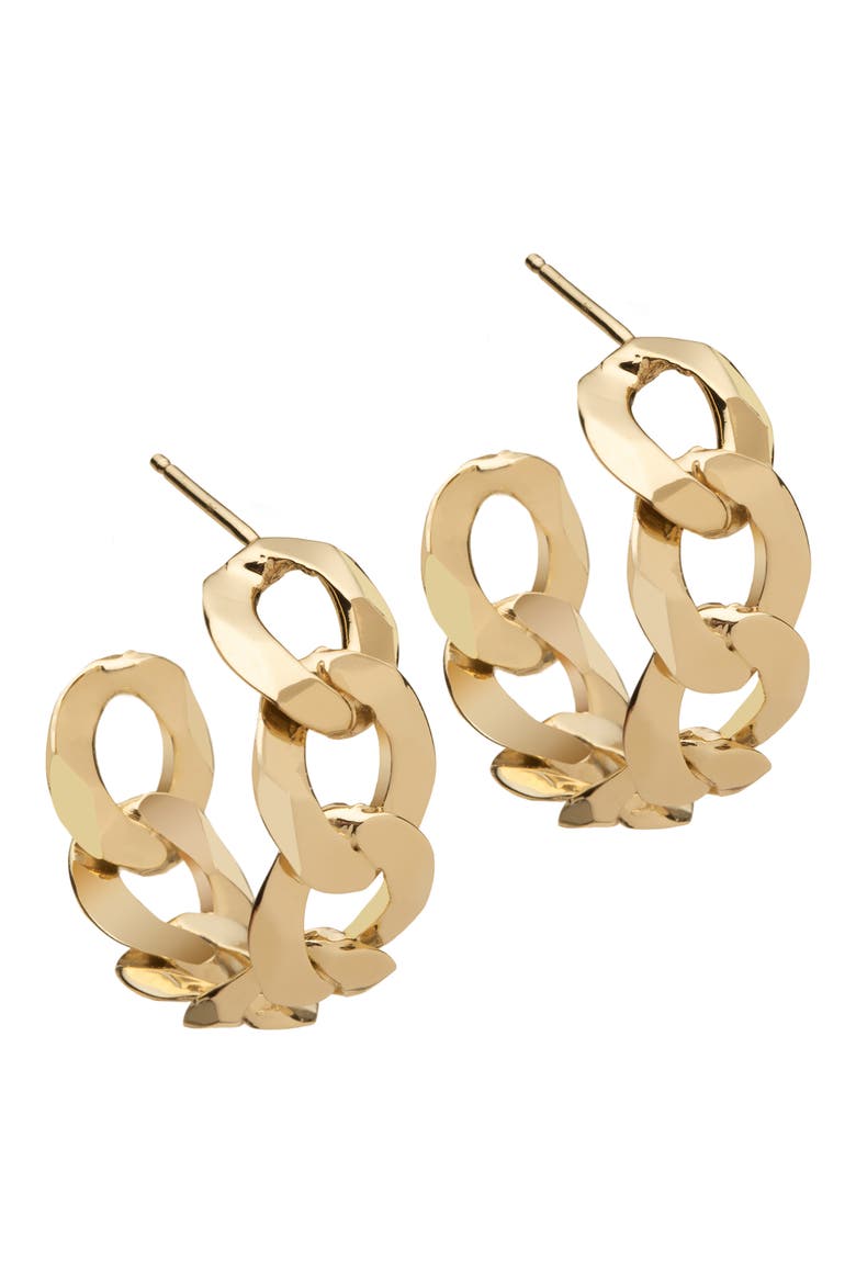 Ronit Hoop Earrings, Main, color, YELLOW GOLD