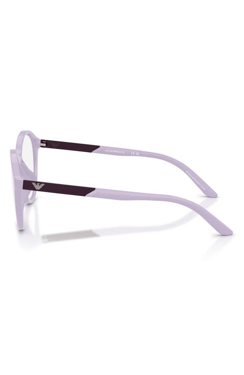 Emporio Armani Kids' 48mm Round Optical Glasses In Purple