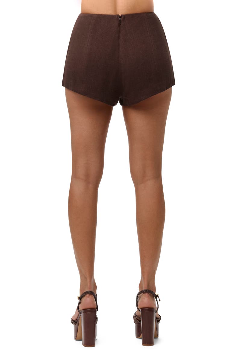 Naked Wardrobe San Tropez High Waist Shorts, Alternate, color, Dark Chocolate