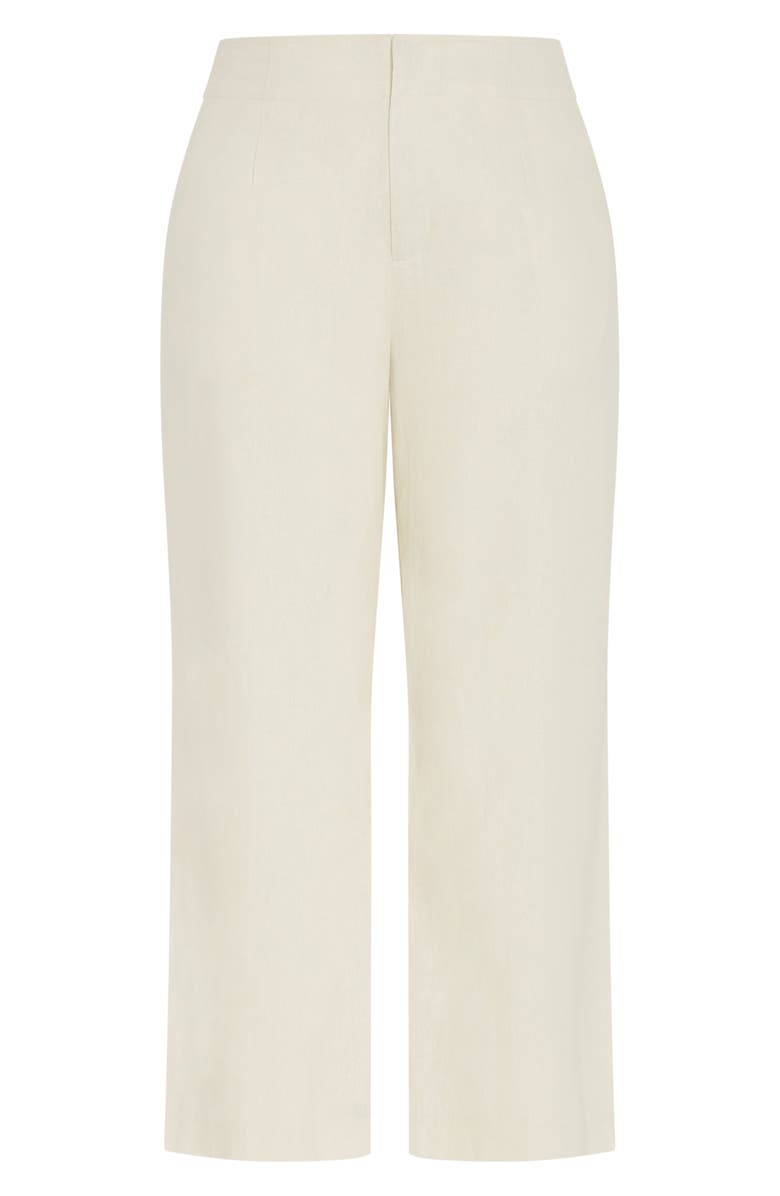 City Chic Viven Linen Blend Wide Leg Pants, Alternate, color, Cream