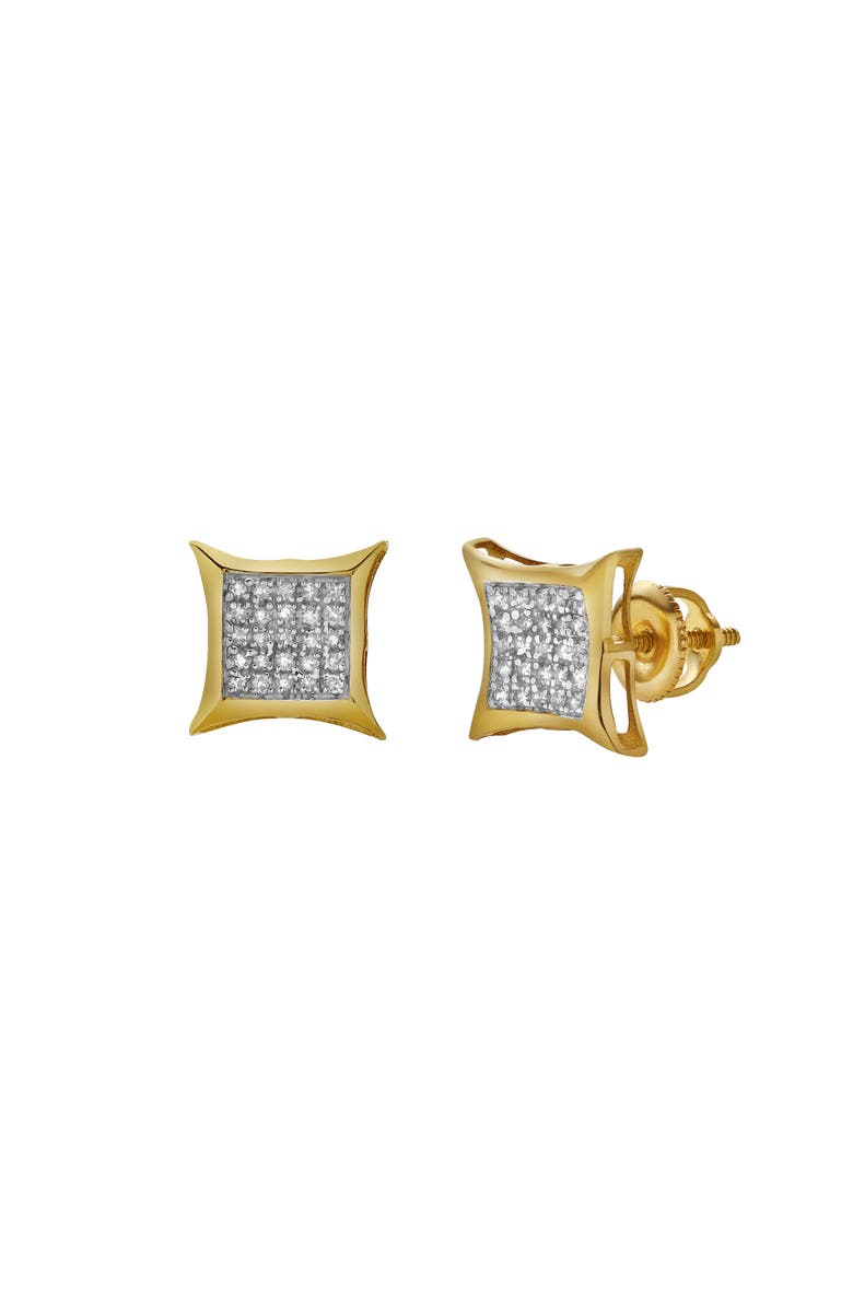 LuvMyJewelry Belejar 10K Yellow Gold Diamond Unisex Earrings - 0.12 Cts, Main, color, 