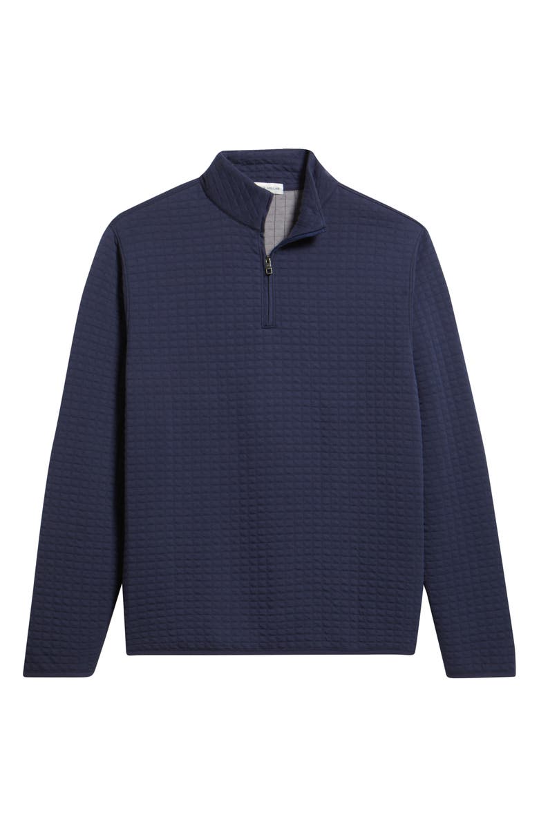 Peter Millar Quad Quilted Quarter Zip Pullover, Alternate, color, Navy