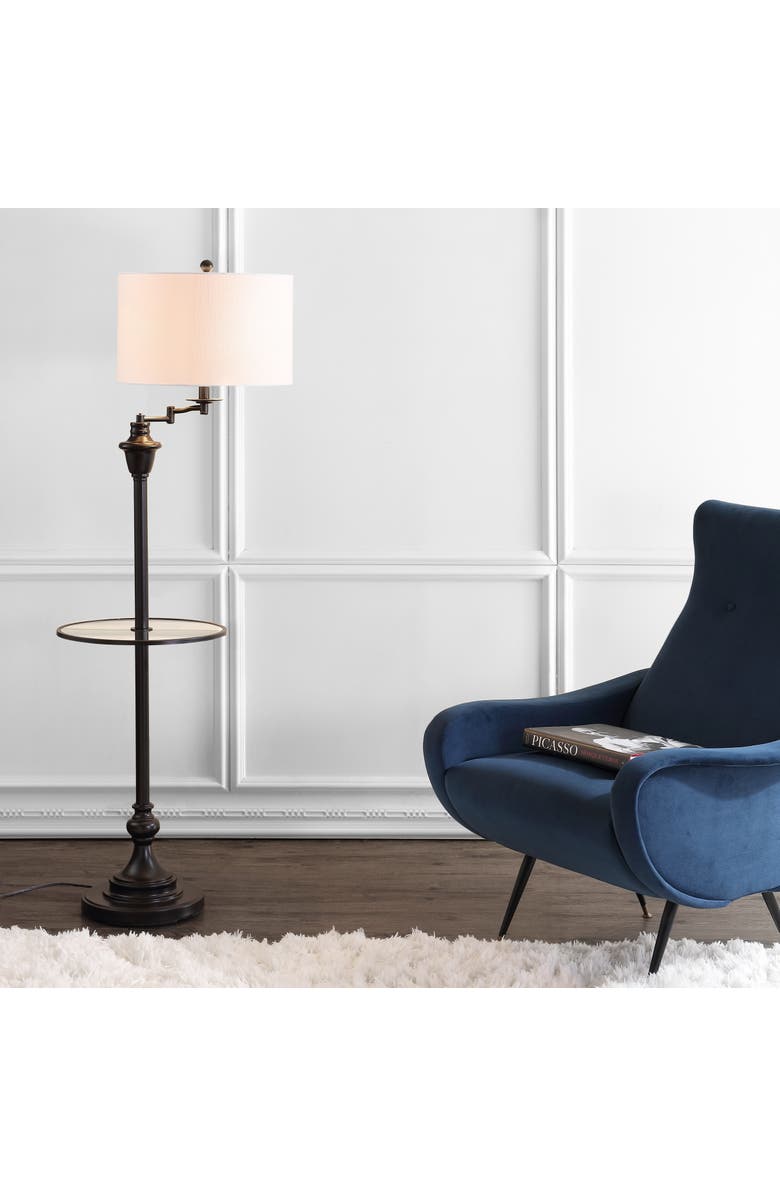 JONATHAN Y Cora 60" Metal/Glass LED Side Table and Floor Lamp, Alternate, color, Oil Rubbed Bronze