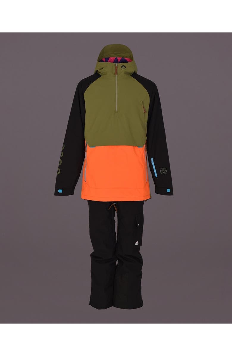 OOSC Snow Park Overhead Jacket - Orange & Khaki, Alternate, color, Orange & Khaki