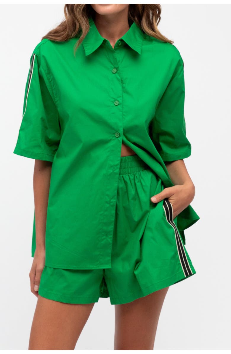 Ebby & I Spring Fever Shirt & Short Set, Main, color, Green