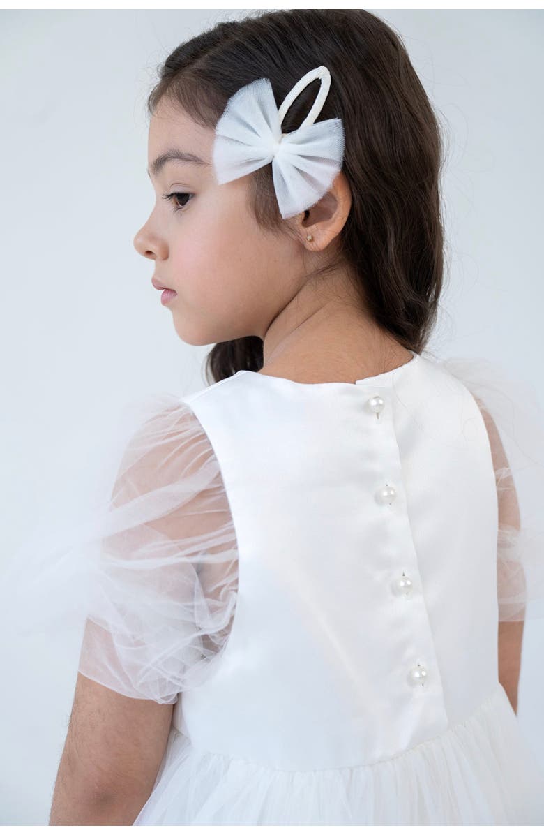 Mini Celebrities Flower Maxi Tulle Dress, Alternate, color, White Lily