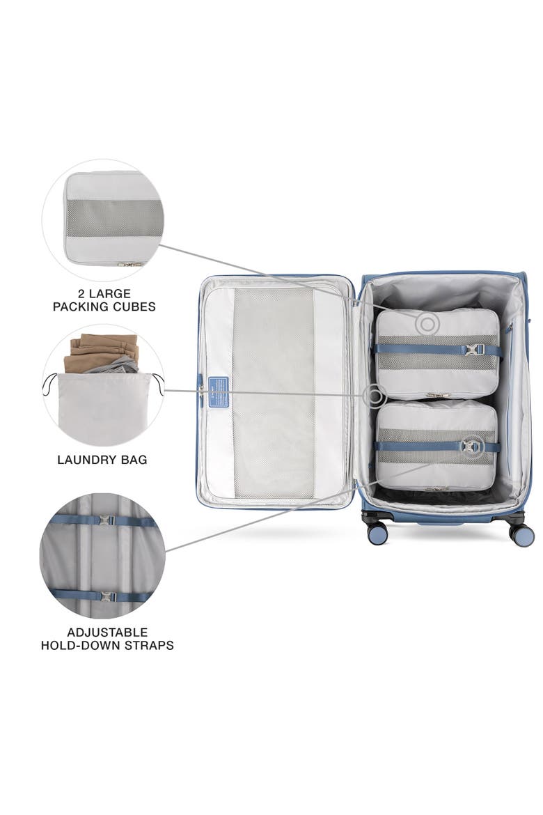 Versapack + Lightweight Softside Expandable 29" Large Checked Spinner Luggage, Alternate, color, Elemental Blue