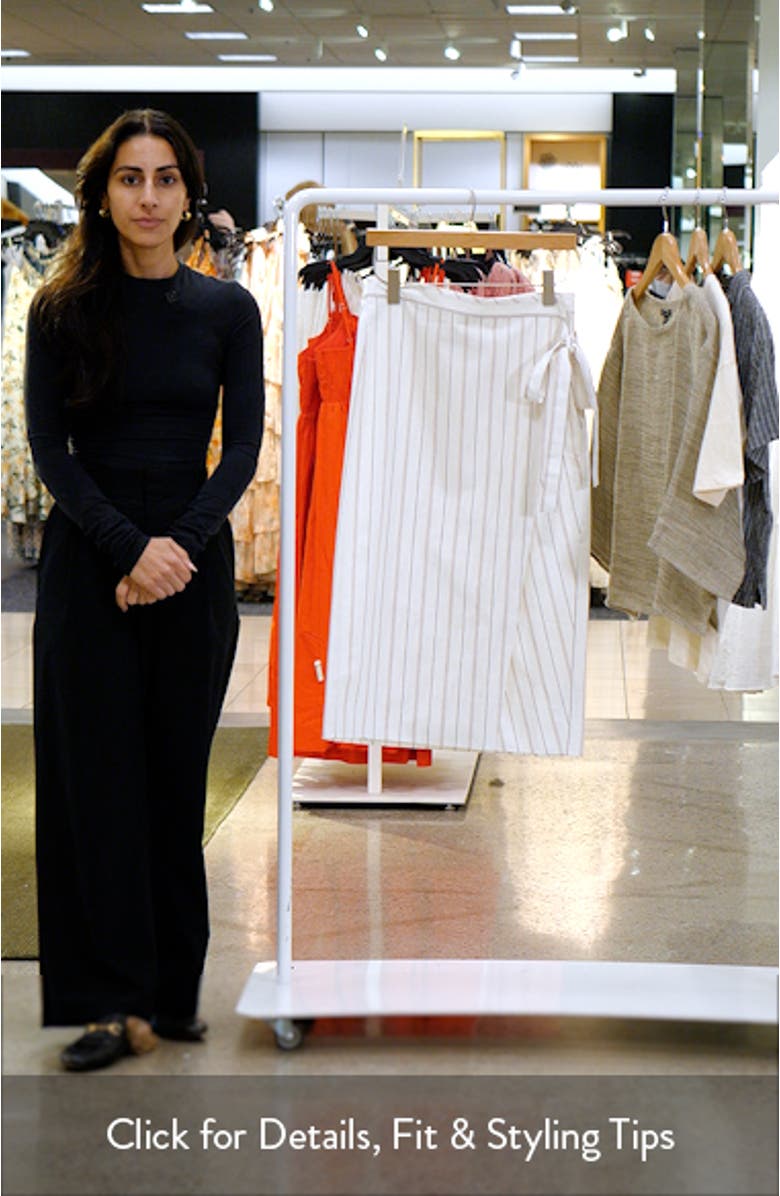 Seedling Stripe Cotton Wrap Skirt, sales video thumbnail