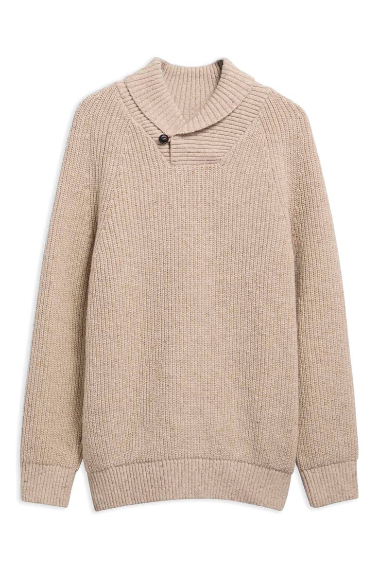 Essentials Fleck Shawl Collar Sweater, Alternate, color, PEARL