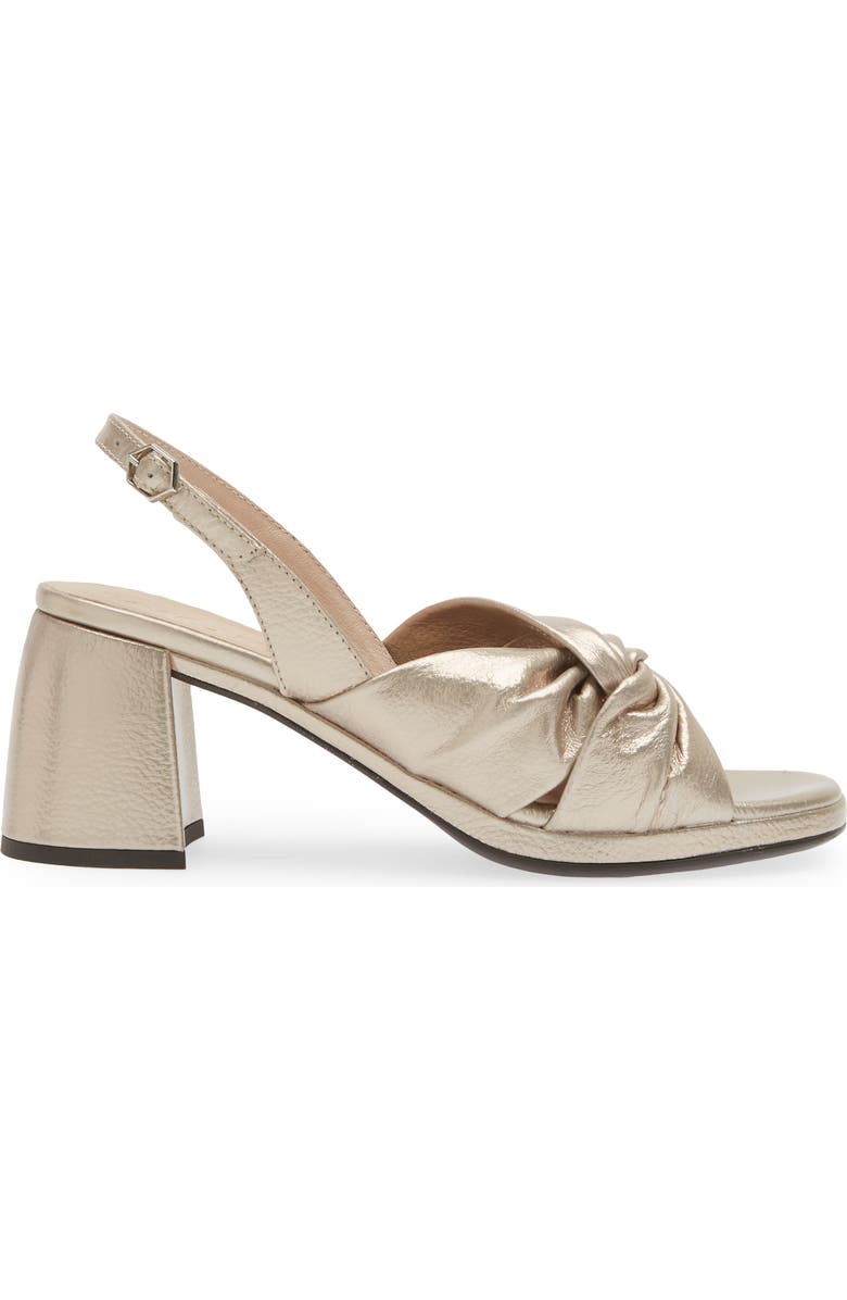 Wonders Knot Detail Block Heel Sandal, Alternate, color, Platino