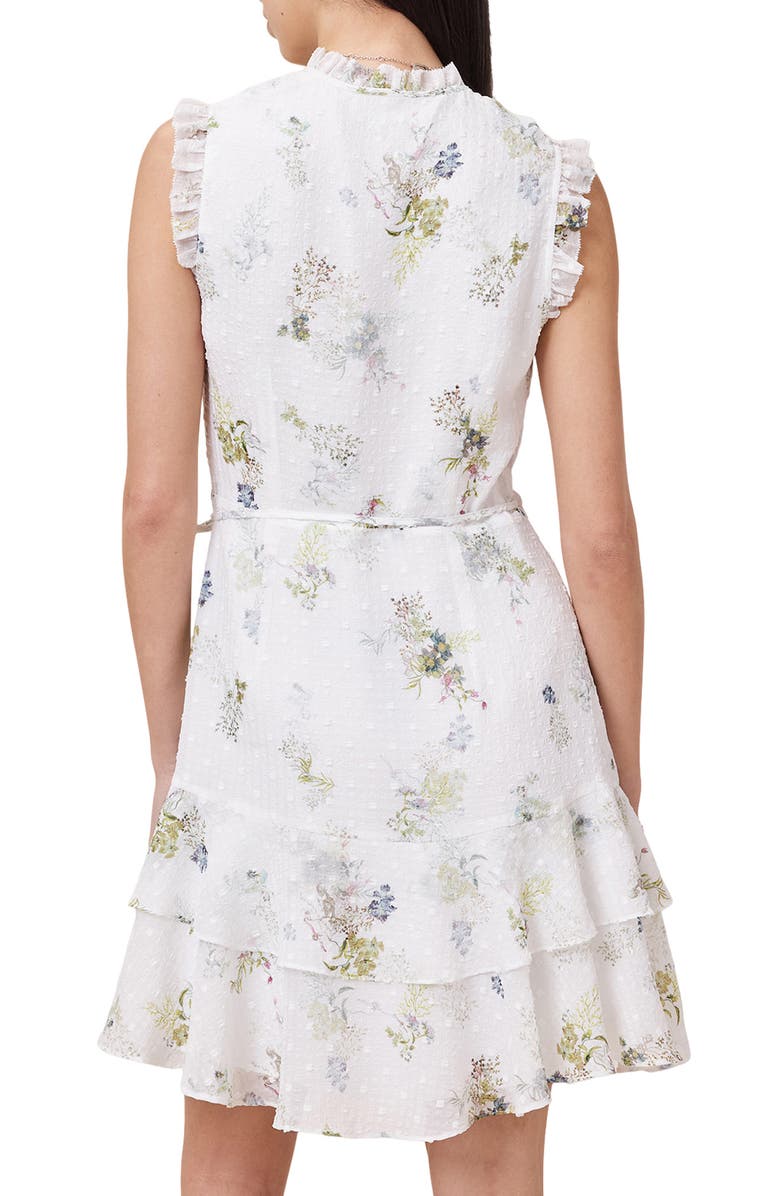 AllSaints Ari Floral Print Wrap Dress, Alternate, color, Laci Ecru White