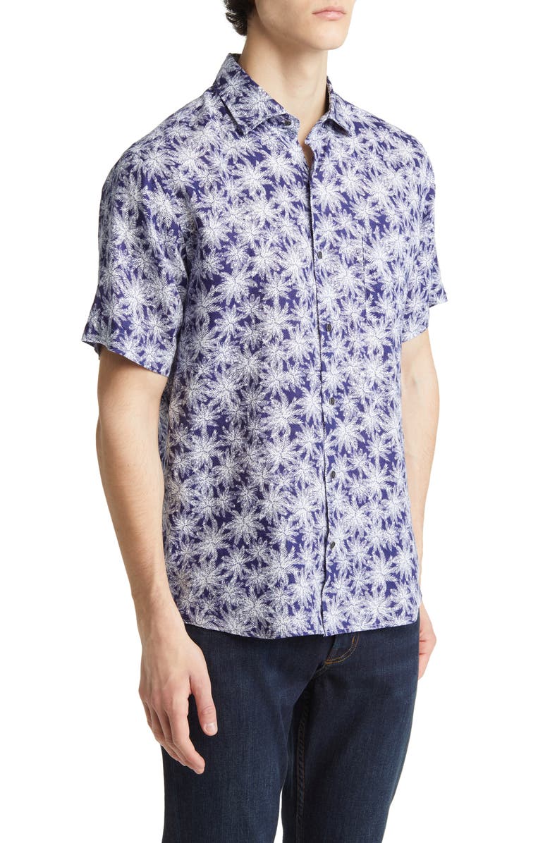 Peter Millar Key Cove Short Sleeve Linen Sport Shirt, Alternate, color, 