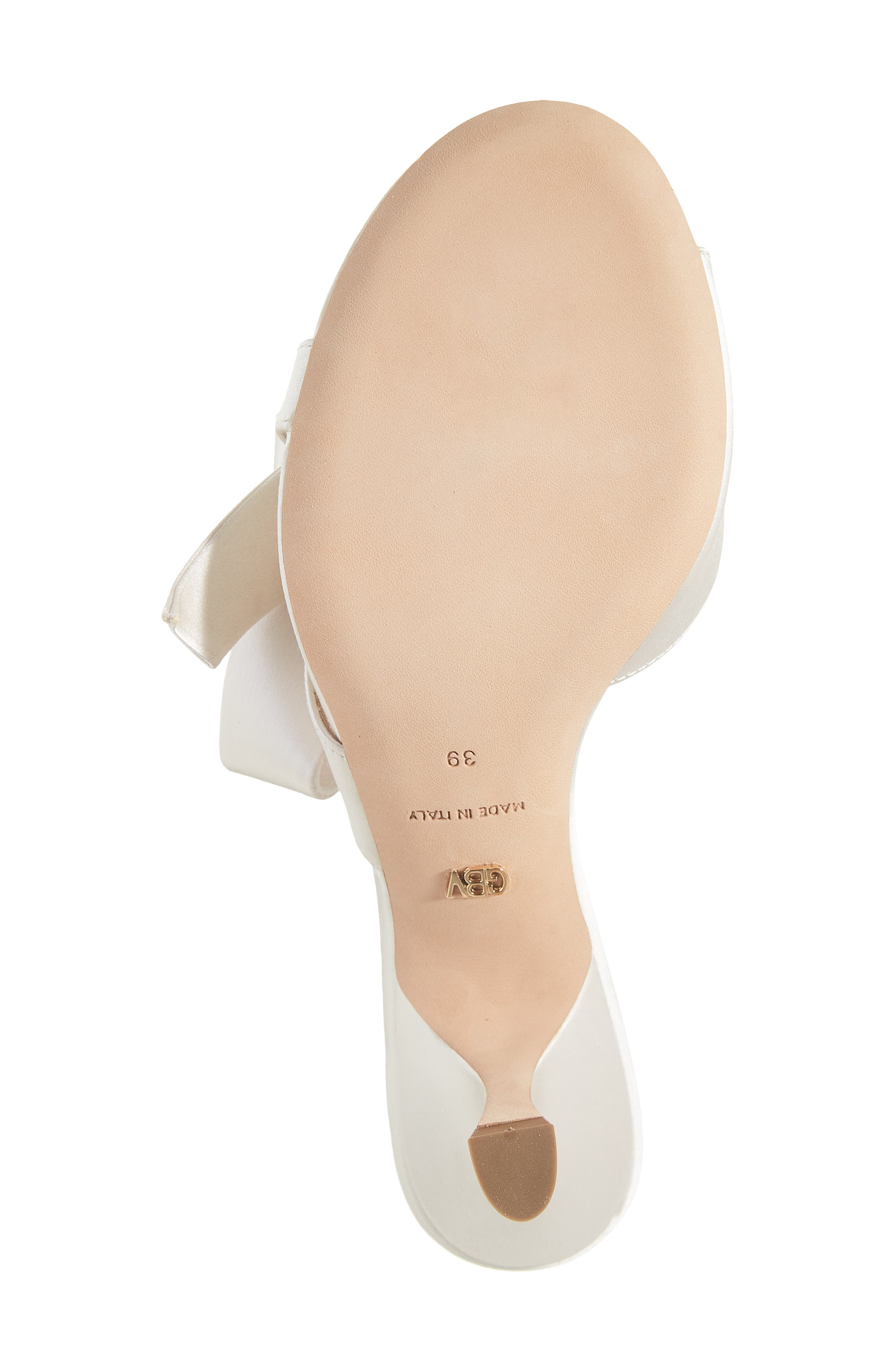 Giambattista Valli Bow Satin Sandal, Alternate, color, Ivory