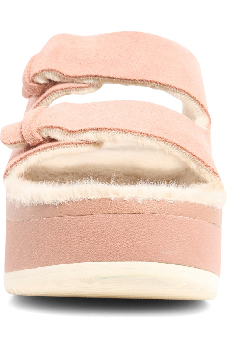 Reef Ojai Ciara Faux Shearling Lined Platform Slide Sandal, Alternate, color, Cork
